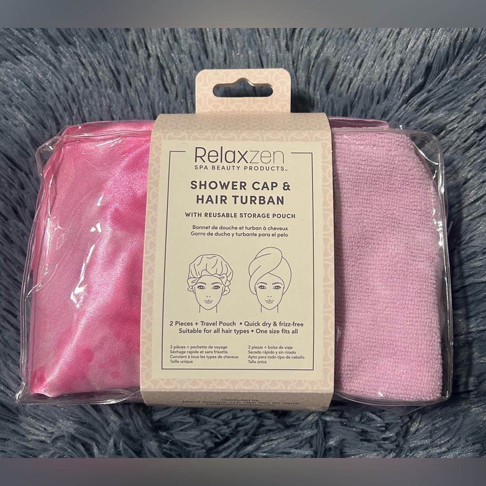 002 ACCSSRS: Relaxzen Shower Cap & Hair Turban Travel Kit